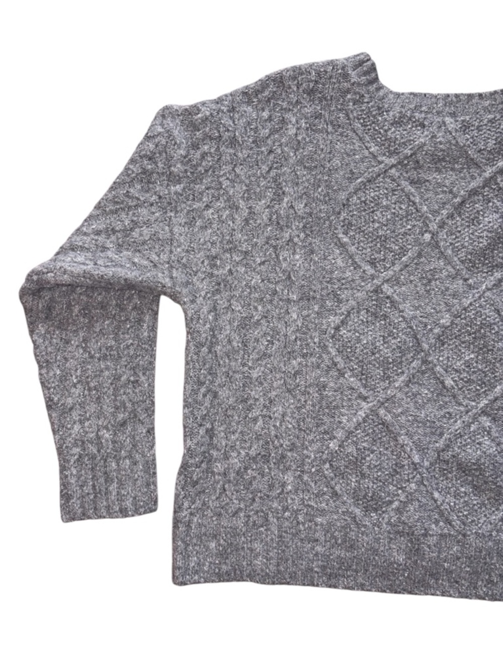 Lucky Brand Gray Cable Crewneck Sweater - Picture 6 of 7
